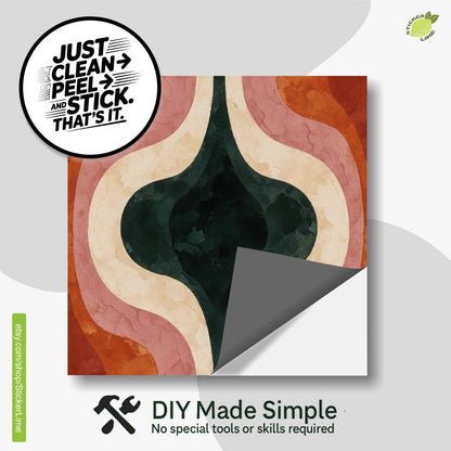Mid Century Modern Ogee Curve peel and stick tile decals, photo 2 of 8