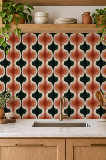 Mid Century Modern Ogee Curve peel and stick tile decals, photo 3 of 8
