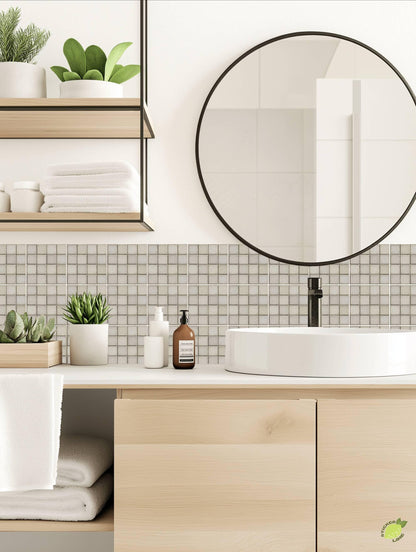 Minimalist Matte Concrete Square peel and stick tile decals, photo 4 of 8
