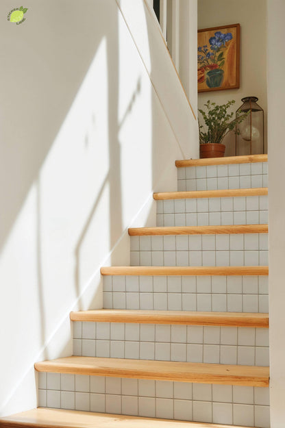 Minimalist Off White Square Grid peel and stick tile decals, photo 8 of 8
