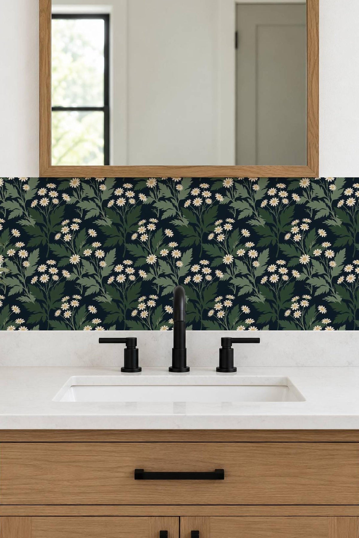 Mockups show the pattern in a room. Check the size menu for the decal dimensions.