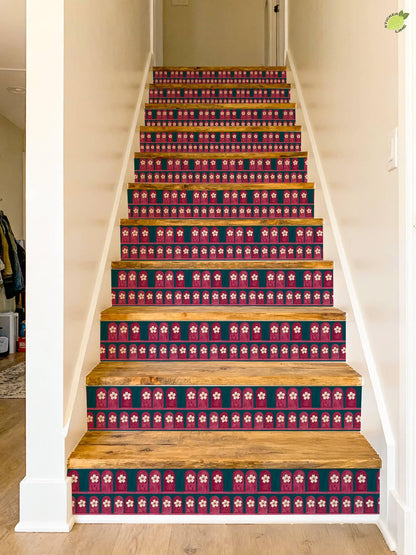 Pink Arches Cherry Blossom peel and stick stair riser decals, photo 6 of 8