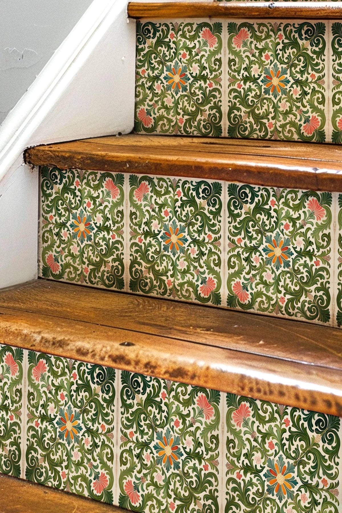 Rich Rococo peel and stick stair riser decals