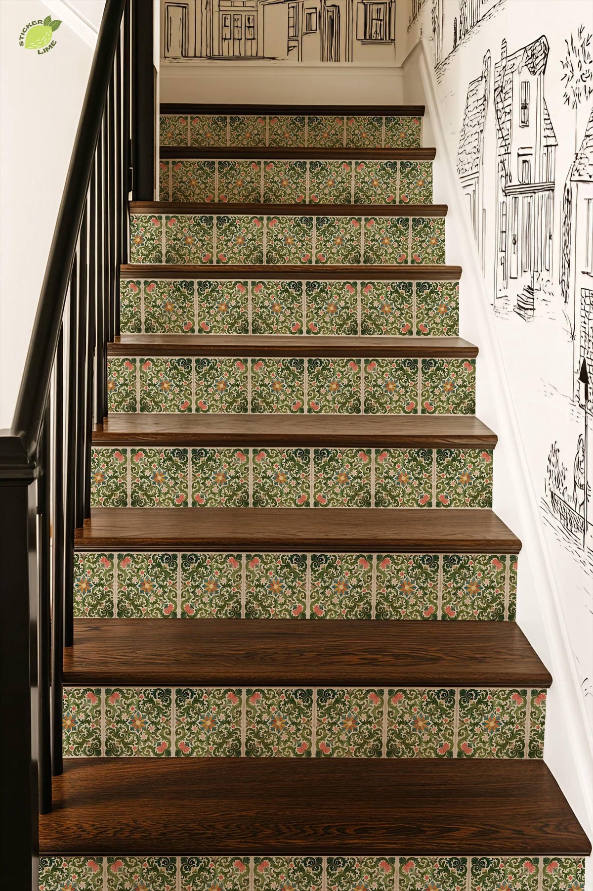 Rich Rococo peel and stick stair riser decals, photo 6 of 8