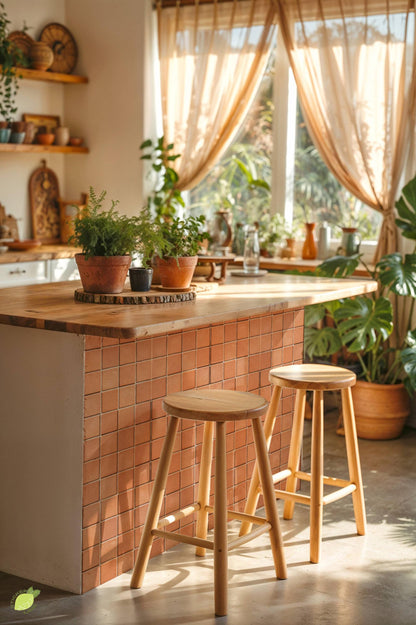 Rustic Terracotta Square Motif peel and stick tile decals, photo 5 of 8