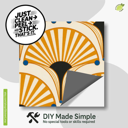 Saffron Oversized Architectural Fan peel and stick tile decals, photo 2 of 8