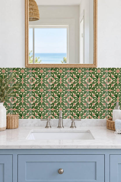 Sage Moroccan Star peel and stick tile decals, photo 4 of 8