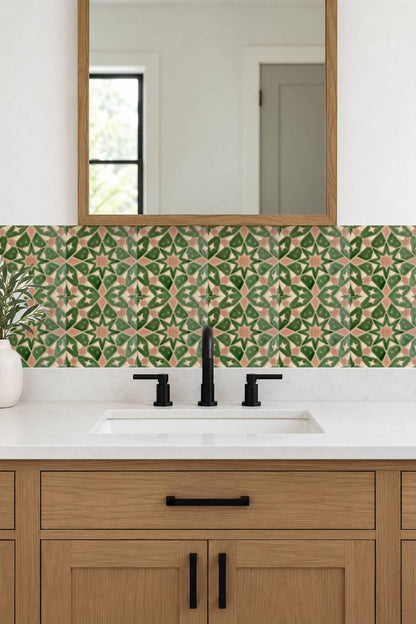 Sage Moroccan Star peel and stick tile decals, photo 7 of 8