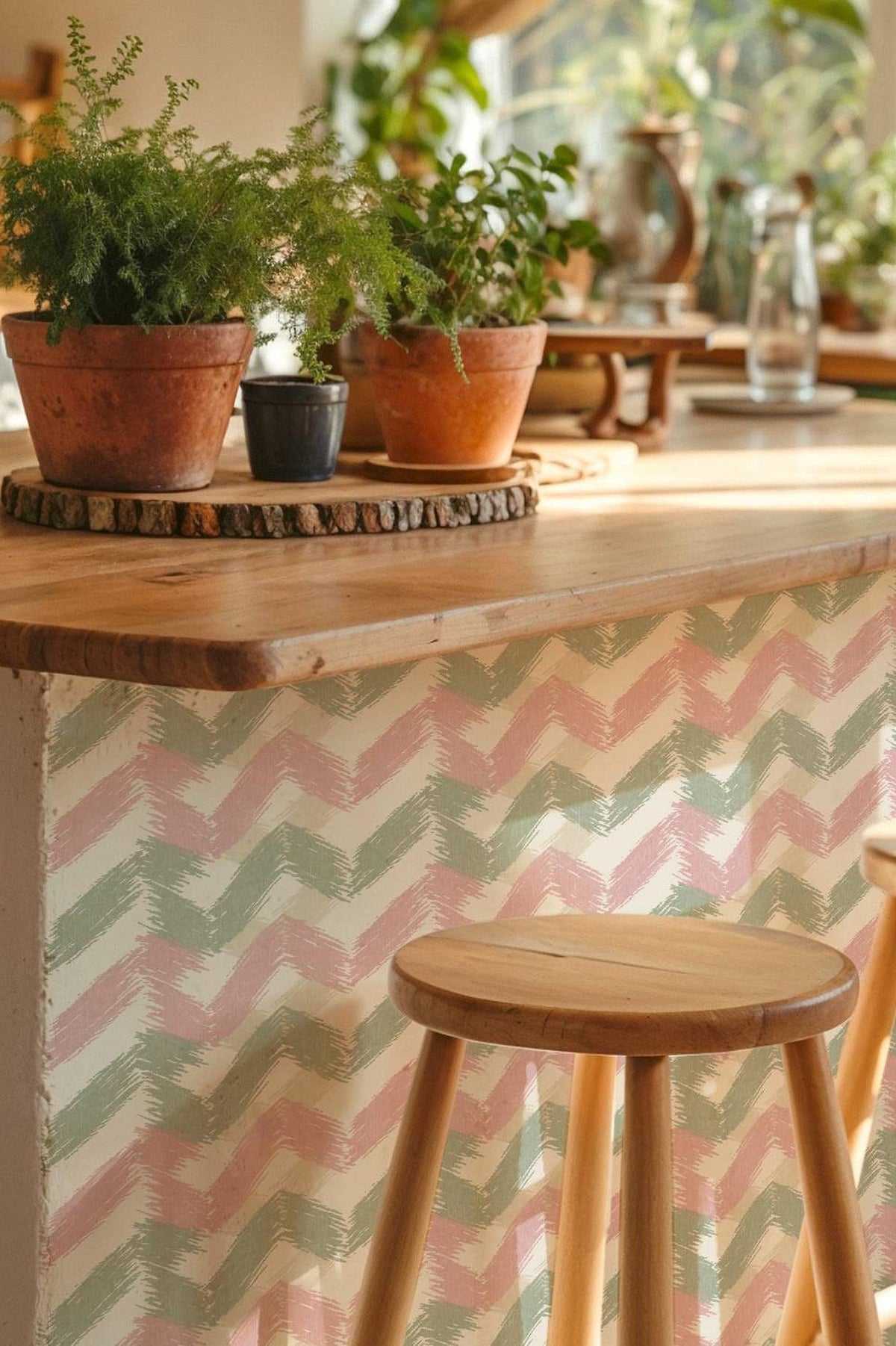 Mockups show the pattern in a room. Check the size menu for the decal dimensions.