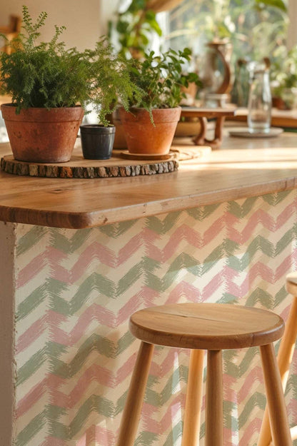 Sakura Herringbone Linen peel and stick tile decals
