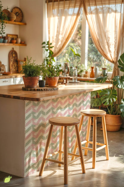 Sakura Herringbone Linen peel and stick tile decals, photo 4 of 8