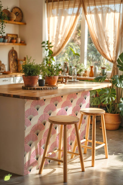 Sakura Pink Deco Fan peel and stick tile decals, photo 4 of 8