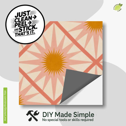 Sakura Pink Oversized Starburst peel and stick tile decals, photo 2 of 8