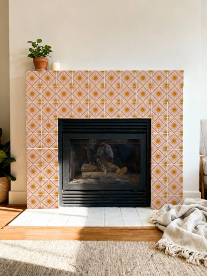 Sakura Pink Oversized Starburst peel and stick tile decals, photo 6 of 8