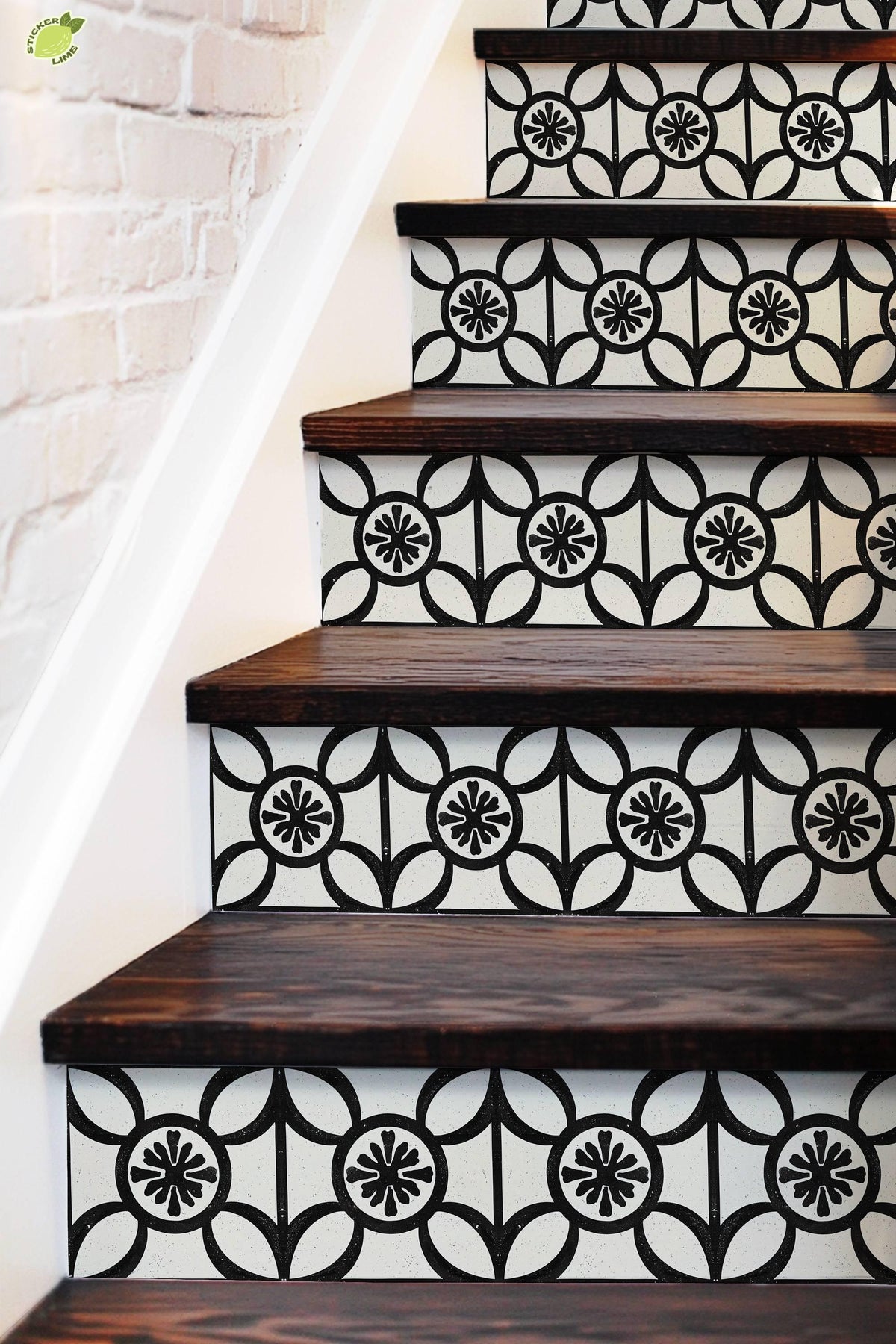 Scandi Cross peel and stick stair riser decals, photo 4 of 8