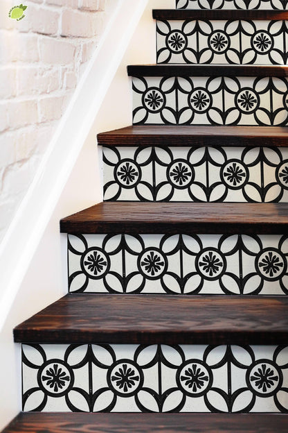 Scandi Cross peel and stick stair riser decals, photo 4 of 8