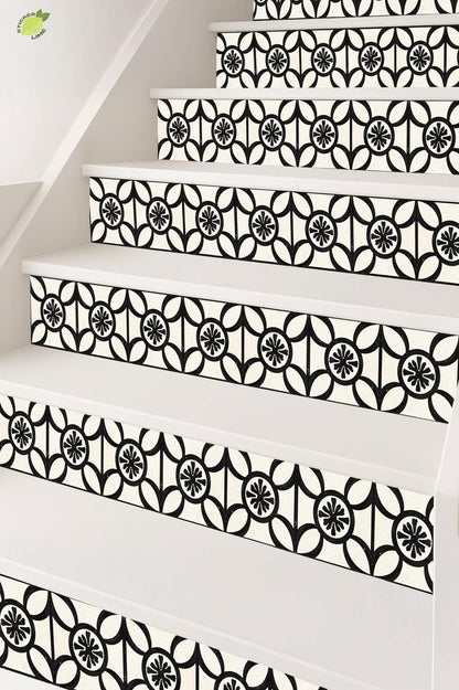 Scandi Cross peel and stick stair riser decals, photo 8 of 8