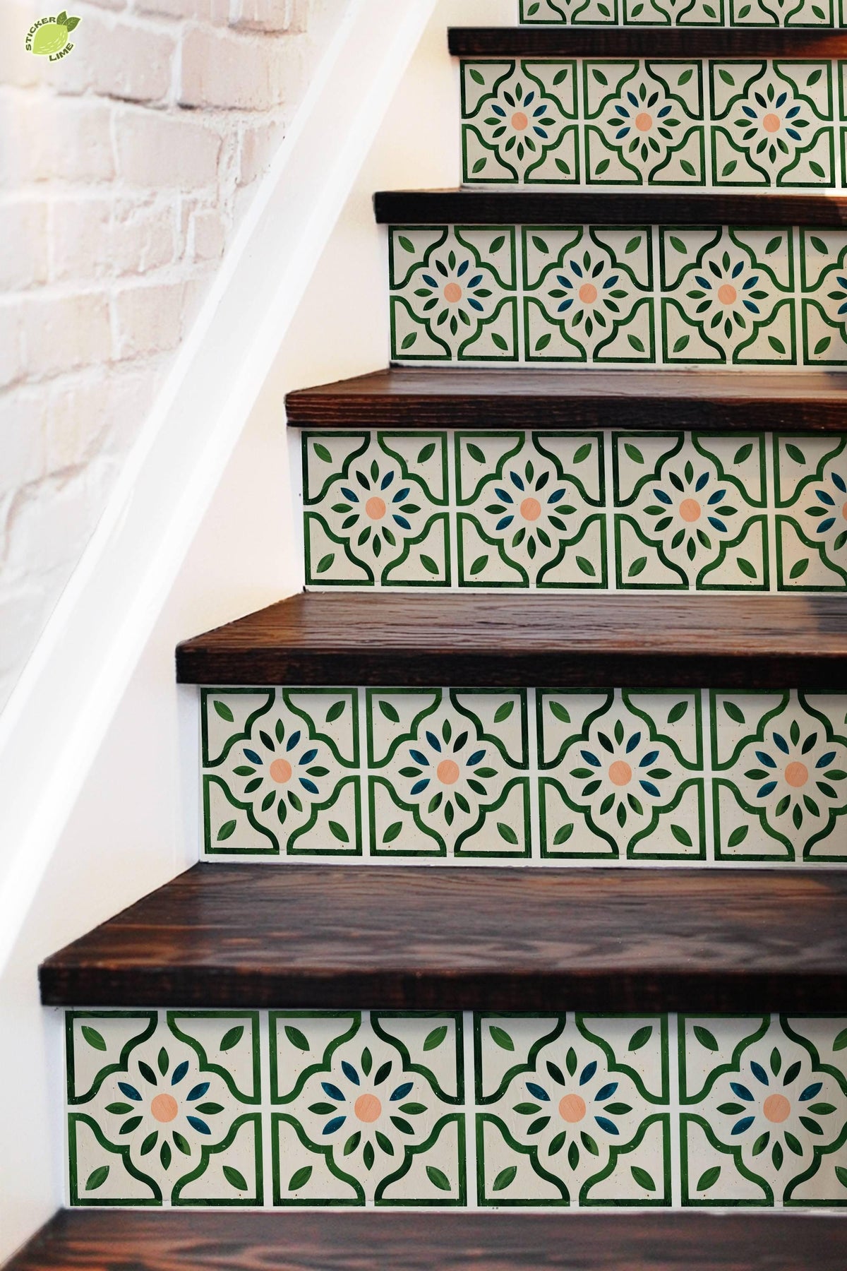 Scandi Petal peel and stick stair riser decals, photo 3 of 8
