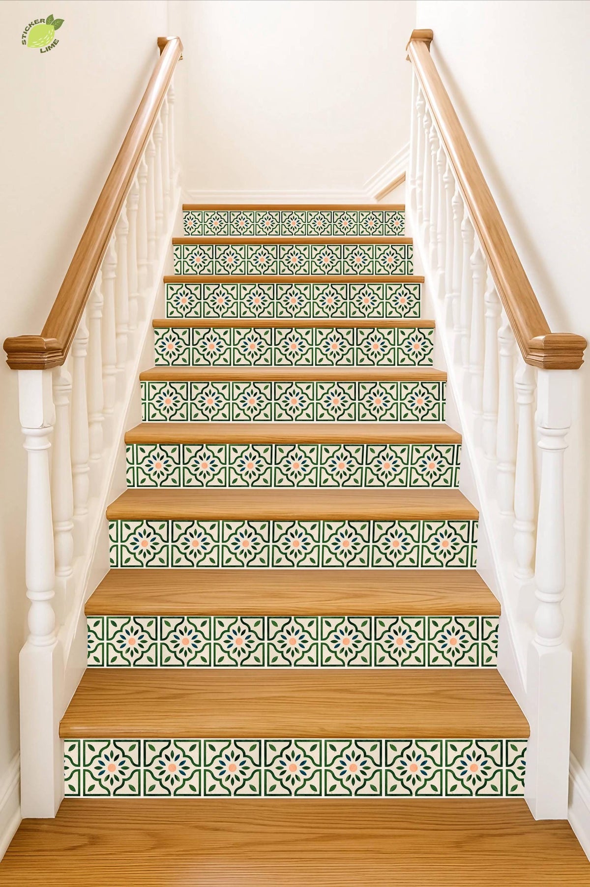 Scandi Petal peel and stick stair riser decals, photo 4 of 8