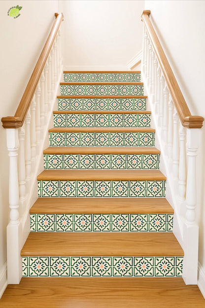 Scandi Petal peel and stick stair riser decals, photo 4 of 8