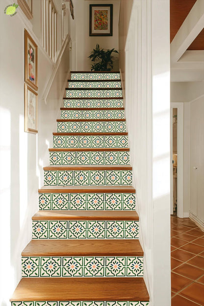 Scandi Petal peel and stick stair riser decals, photo 5 of 8