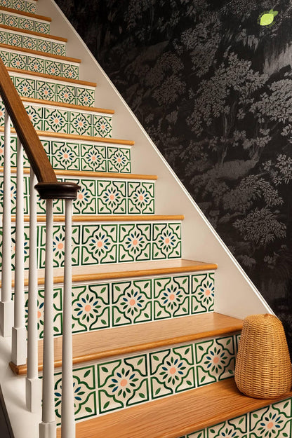 Scandi Petal peel and stick stair riser decals, photo 8 of 8