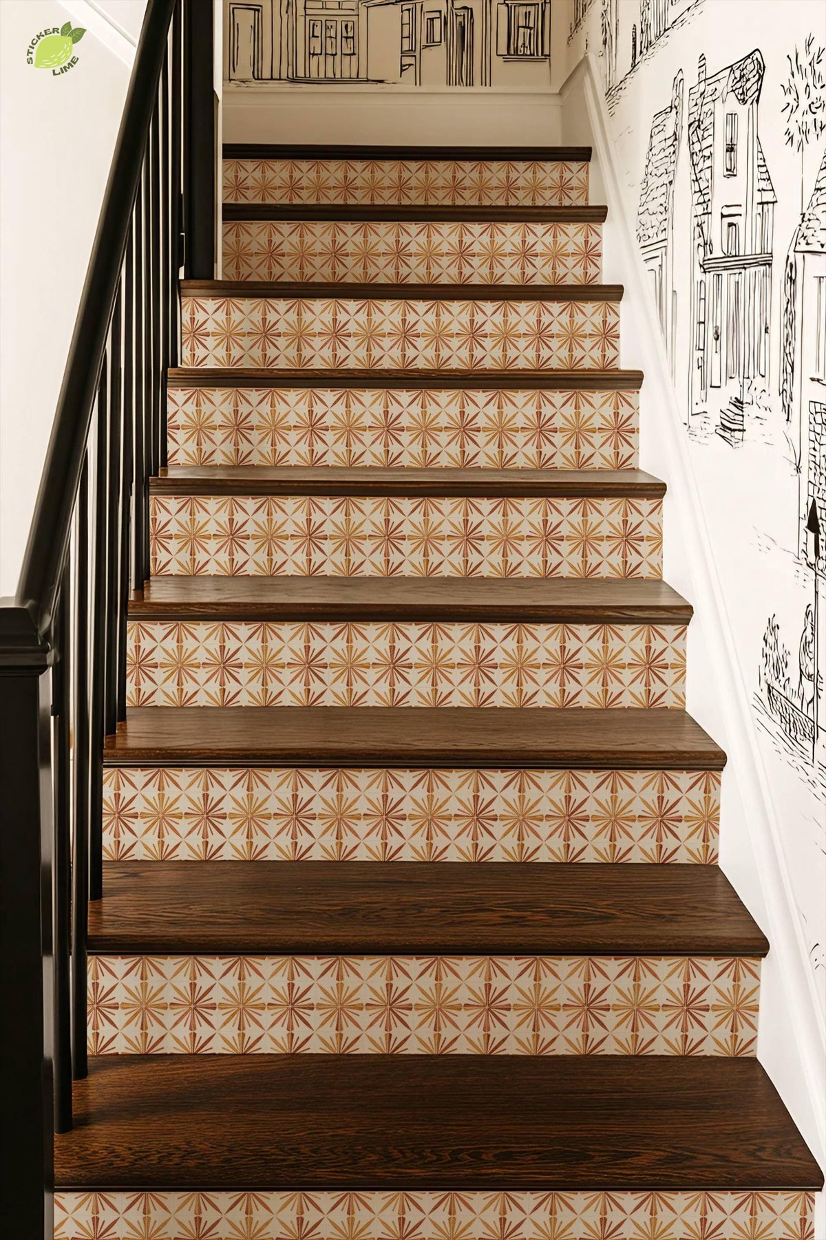 Terra Glow peel and stick stair riser decals, photo 4 of 8
