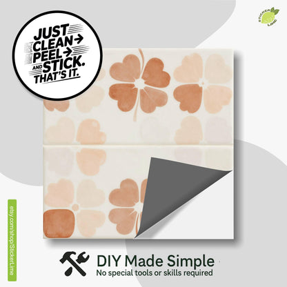 Terracotta Petal Scandi peel and stick tile decals, photo 2 of 8