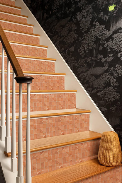 Terracotta Zellige Bloom Batch 01 peel and stick stair riser decals, photo 8 of 8