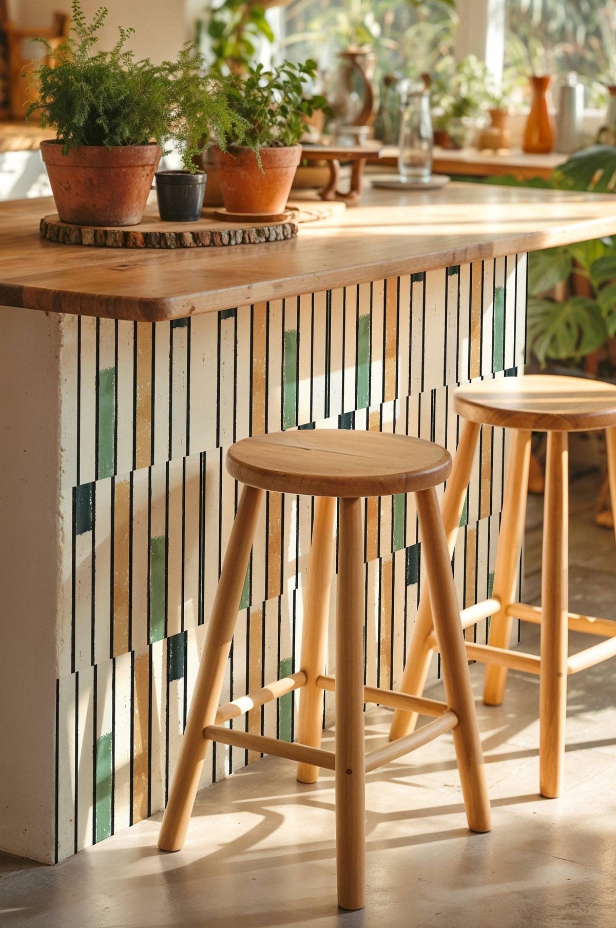 Vertical Stripes peel and stick tile decals