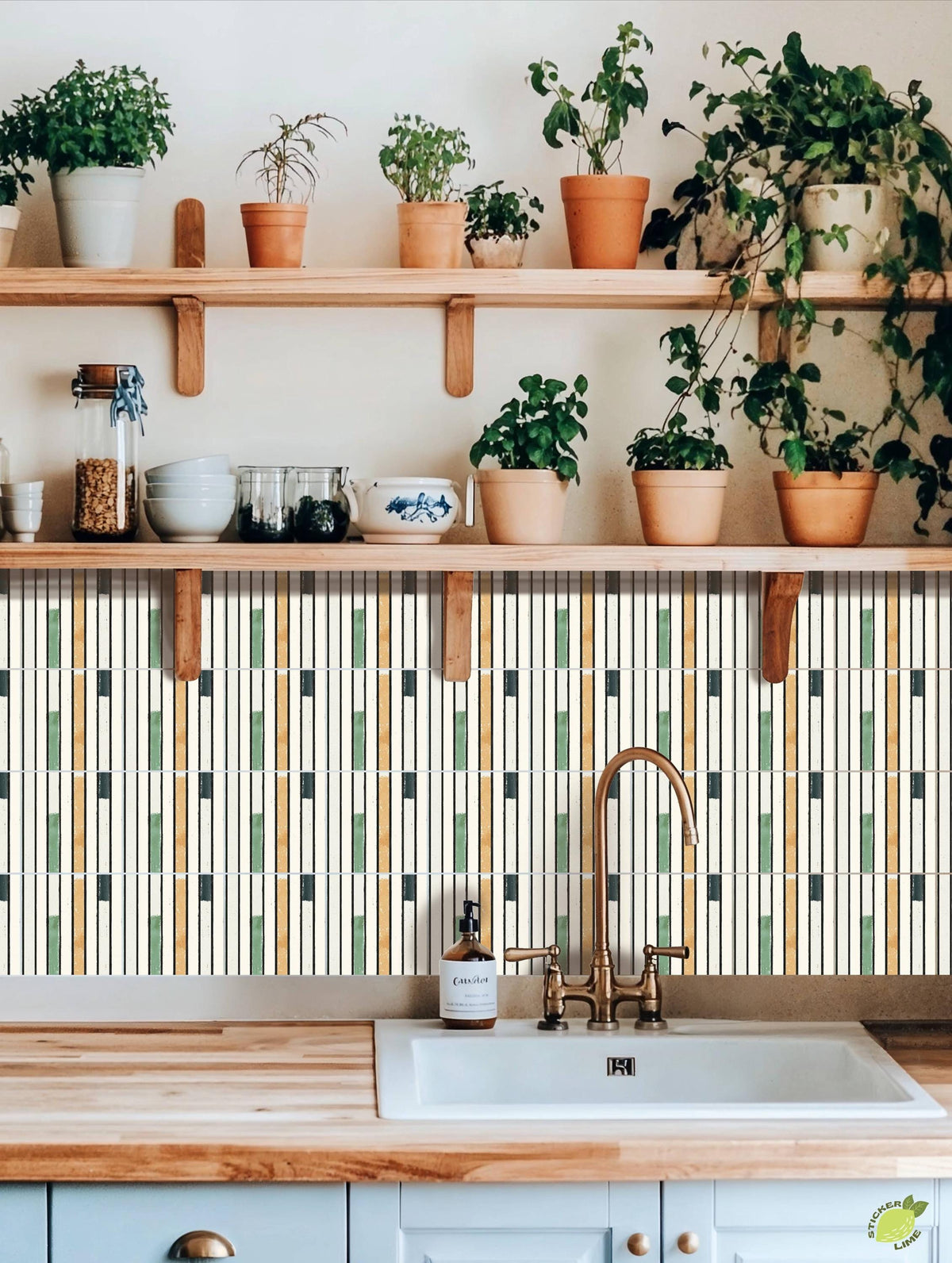 Vertical Stripes peel and stick tile decals, photo 3 of 8