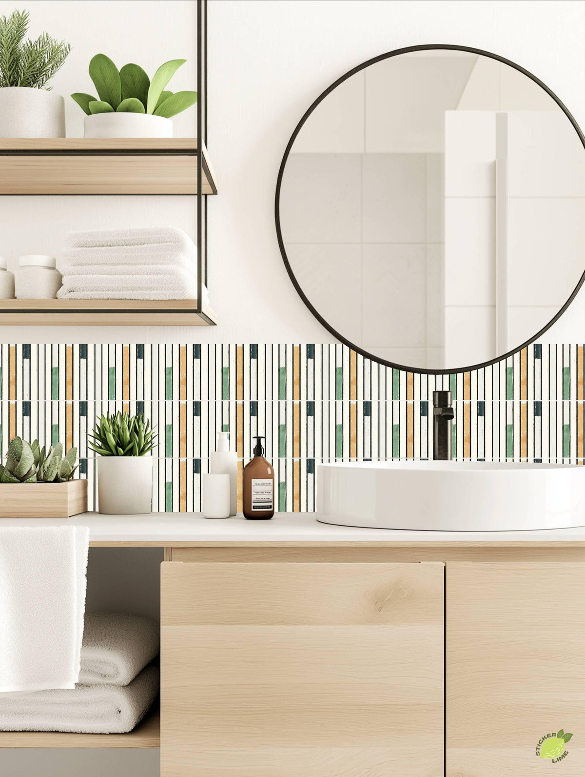 Vertical Stripes peel and stick tile decals, photo 4 of 8