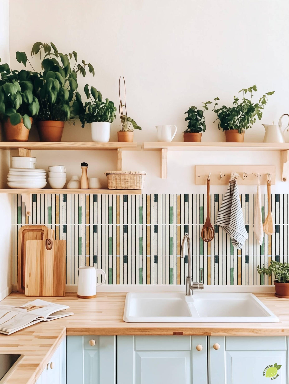 Vertical Stripes peel and stick tile decals, photo 5 of 8