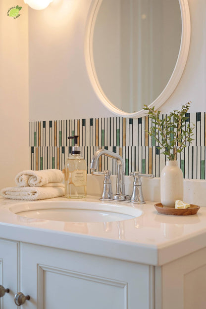 Vertical Stripes peel and stick tile decals, photo 7 of 8