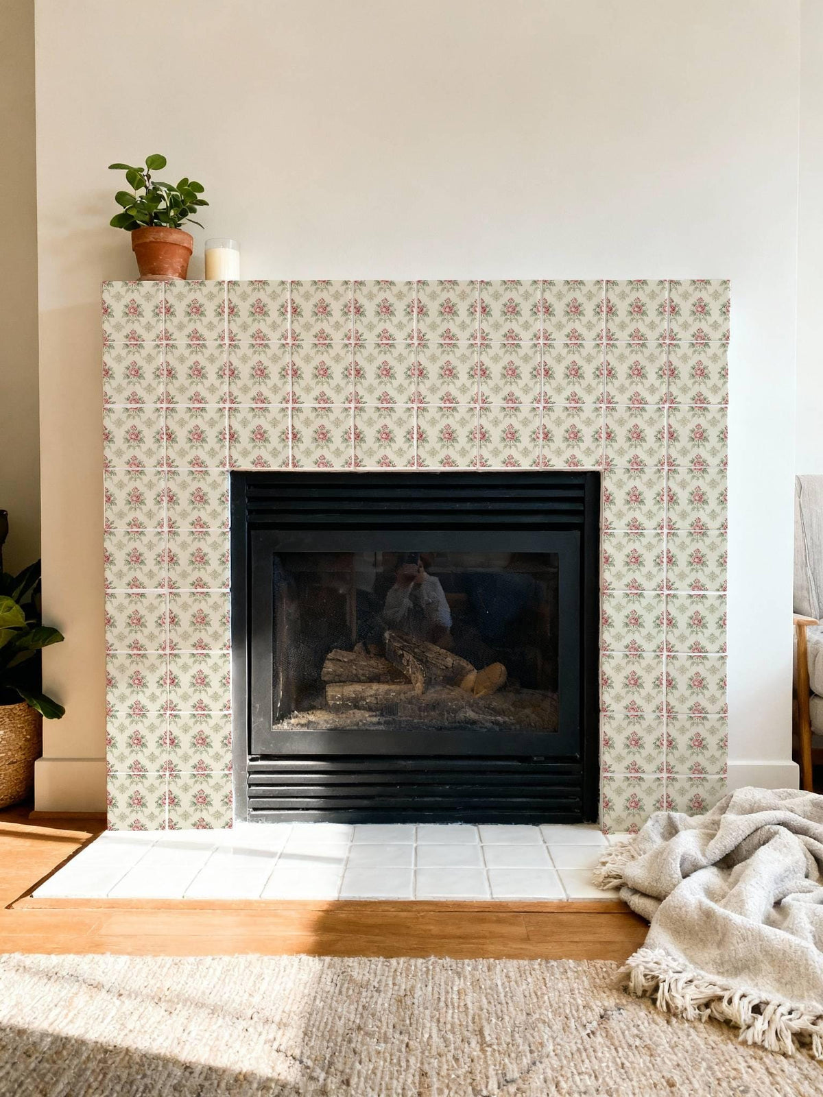 Victorian Damask Rose peel and stick tile decals, photo 8 of 8
